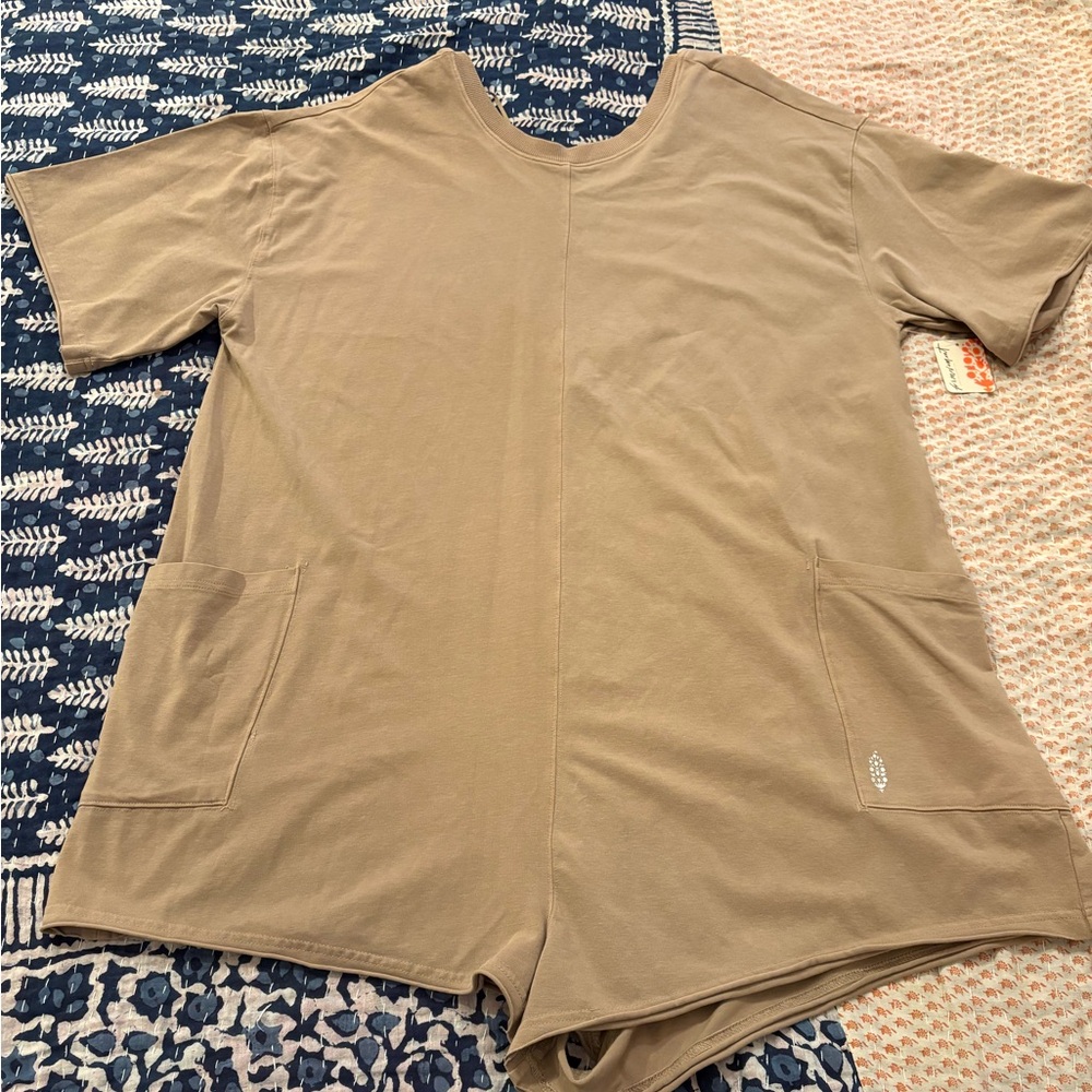 NWT FP Movement by Free People Mocha Latte Romper Large